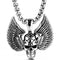 Collier tête de mort avec ailes en acier inoxydable pour motard style biker
