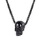collier tête de mort noir pour homme en acier inoxydable 316L, style biker gothique