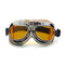 lunette moto camouflage militaire avec écran jaune et monture chromée style rétro