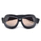 lunette moto noire sobre avec monture fine et écran fumé léger, look épuré