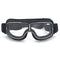 lunette moto rétro noire avec verre clair pour homme