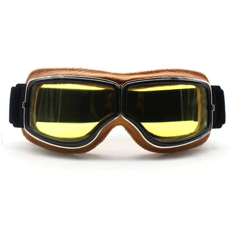 Lunette de Moto Vintage En Cuir Pour Motards et Bikers