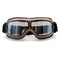 Lunettes de moto biker style café racer avec verres anti-UV, confort en cuir rembourré et sangle ajustable pour une protection optimale contre le vent, la pluie et la poussière