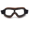 lunette moto vintage marron avec verre clair pour homme