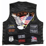 Gilet da motociclista in pelle - Vivi per guidare - Vignette | Boutique biker