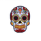 Patch thermocollant crâne mexicain biker brodé pour veste, sac ou gilet