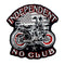Patch biker indépendant "No Club" brodé pour veste motard