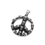 Pendentif moto - Peace and tête de mort (Avec chaine) - Vignette | Boutique biker