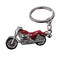 Porte-clé moto rouge style biker en acier inoxydable, finition vintage solide