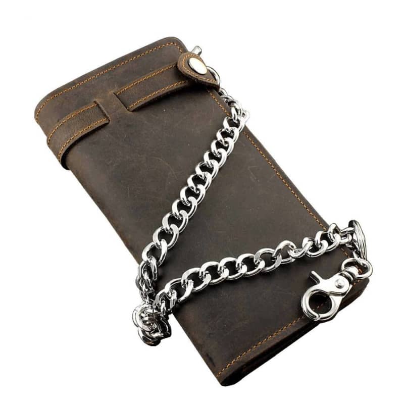 Portefeuille biker pour homme, coupe accordéon, en cuir de 2 mm d'épaisseur, avec compartiments pour billets, porte-cartes et porte-monnaie. Fabriqué en Italie. - France Portefeuille biker pour homme, coupe accordéon, en cuir de 2 mm d'épaisseur, avec compartiments pour billets, porte-cartes et porte-monnaie. Fabriqué en Italie. - France