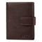 portefeuille biker en cuir marron pour homme avec fermeture pression et couture haut de gamme