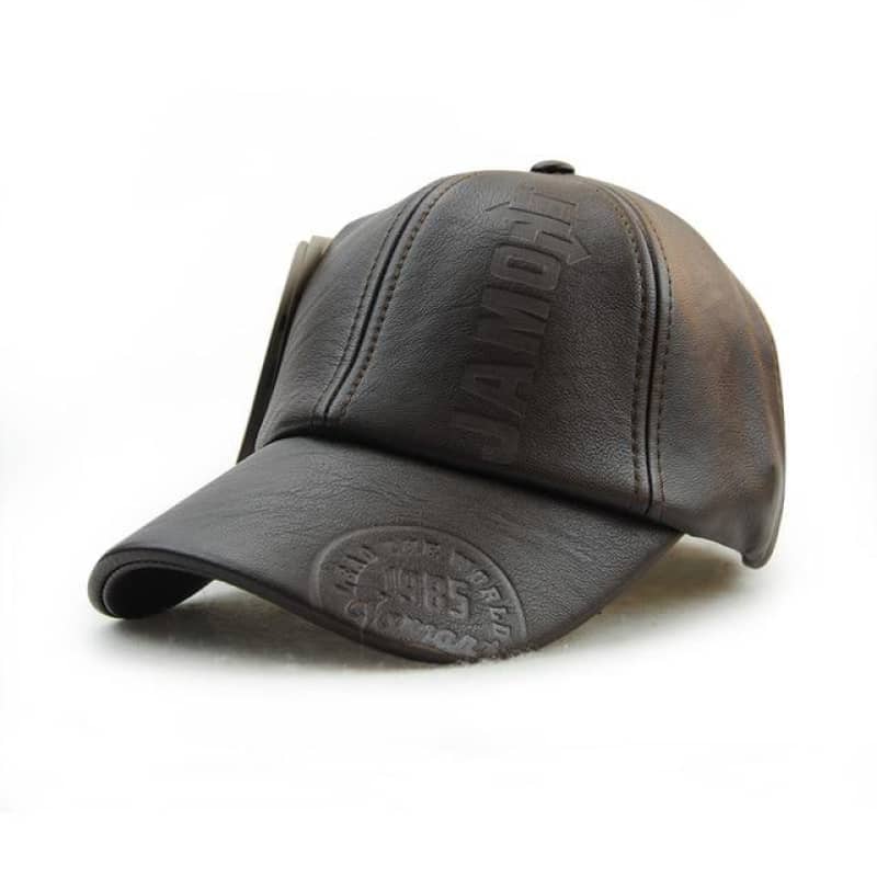 Casquette En Simili Cuir Noir Réglable Unisexe - Style Baseball, Neuve Sans étiquette