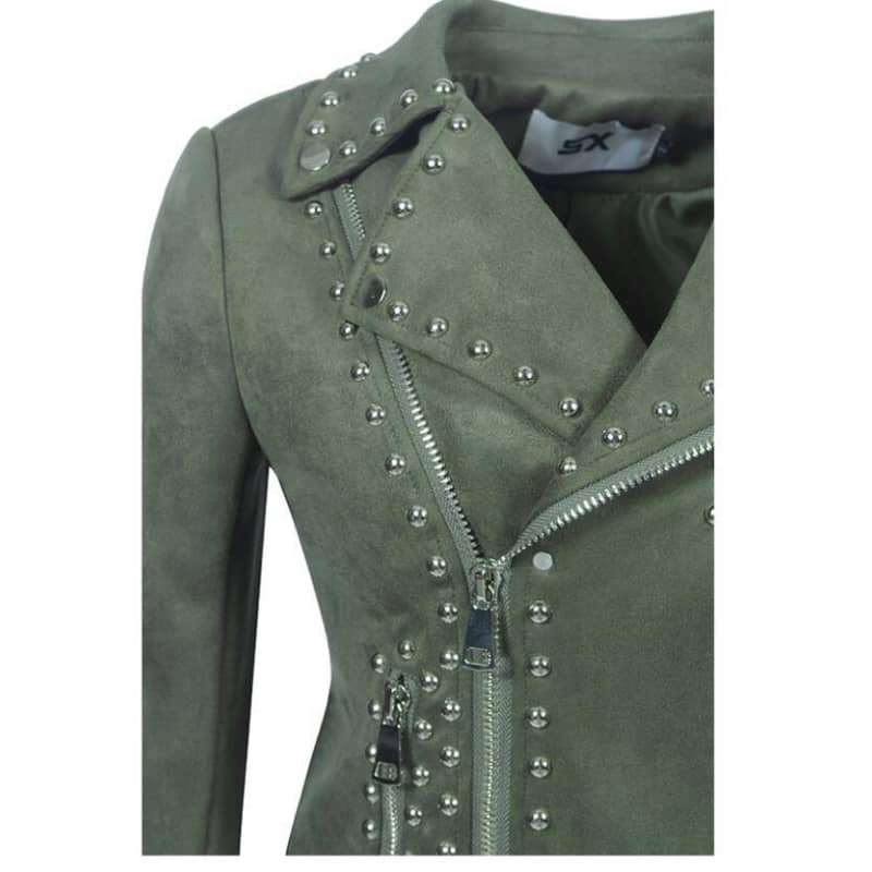 Veste courte kaki femme | Boutique biker