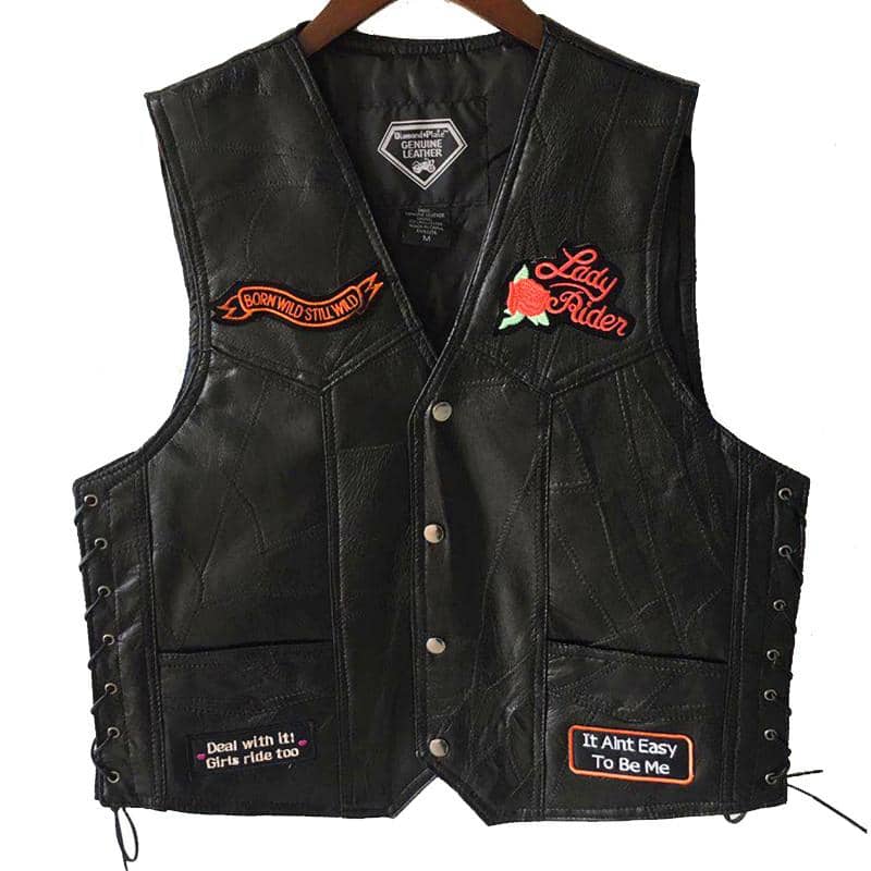 Gilet De Protection En Cuir Noir Speed And Strength Pour Femme - Taille M - Réf 889740