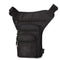 sacoche de cuisse moto unisexe en nylon et polyester imperméable, avec sangles réglables et multiples compartiments zippés, disponible en noir, bleu marine et marron