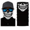 Tour de cou tube moto noir et blanc motif tête de mort, tissu respirant et léger, protection efficace contre le vent, la poussière et le froid, style biker audacieux.