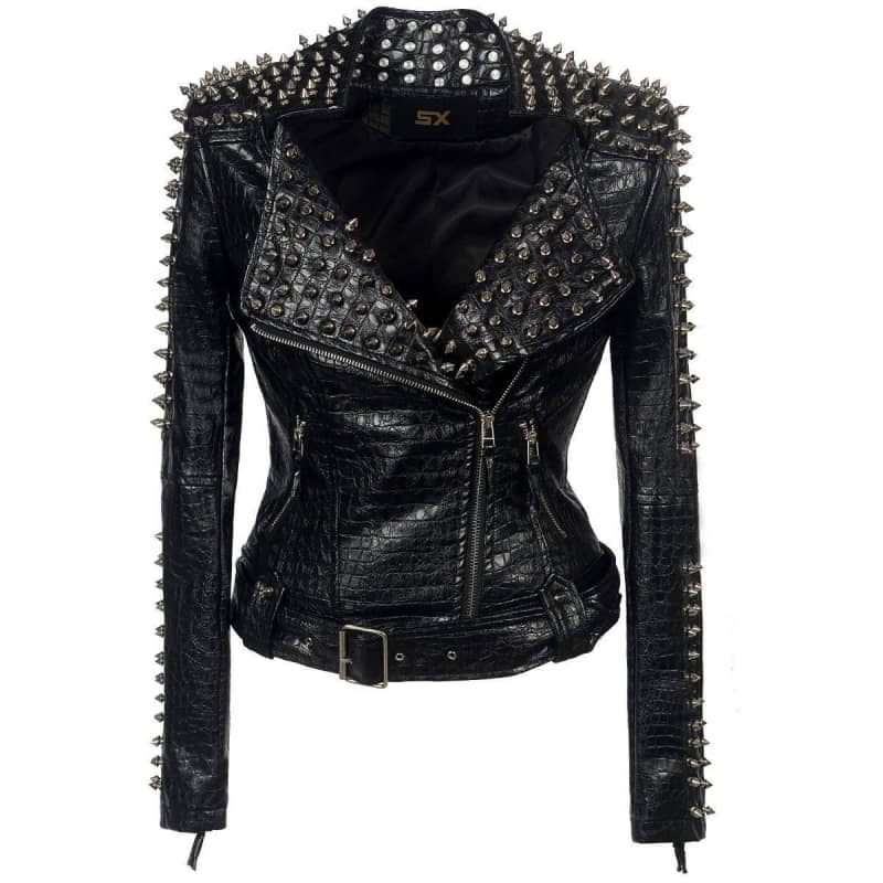 Veste biker femme Perfecto clouté