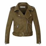 Veste biker femme - Daim kaki - Vignette | Boutique biker