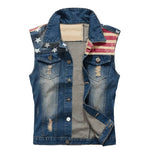 Gilet in denim da motociclista - bandiera americana - Vignette | Boutique biker