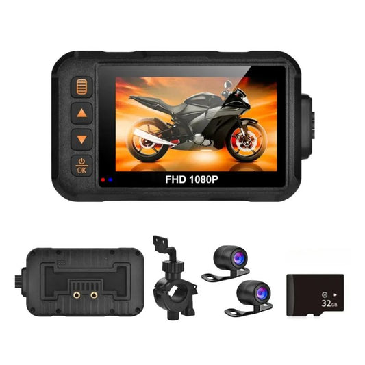 Dashcam Moto, Caméra Moto 4K, Casque, Double Objectif