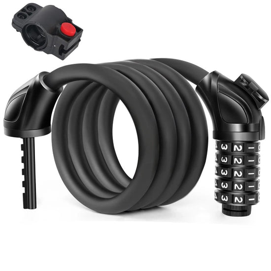 Cable antivol à code à 5 chiffres pour vélo, moto et scooter