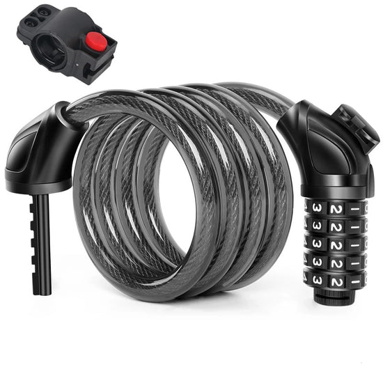 Cable antivol à code pour casque de moto, vélo et scooter