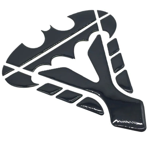 Autocollant de réservoir moto motif Batman noir brillant