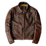 Blouson cuir marron - Taille L et 5XL | Livraison 48h - Vignette | Boutique biker