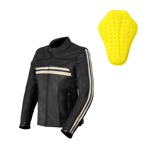 Giacca da motociclista da uomo A - Enfield beige a righe