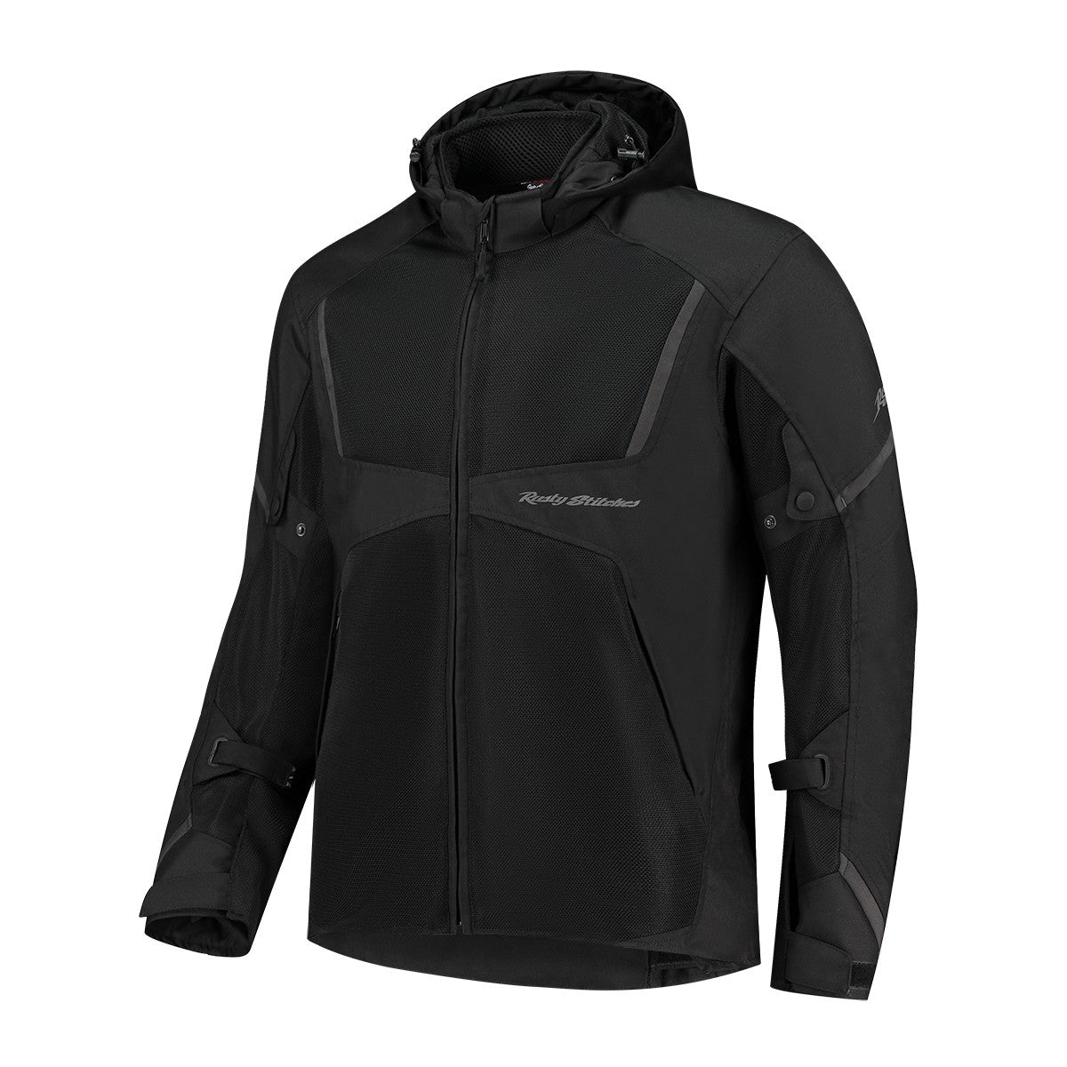 Blouson moto été homme noir ventilé homologué CE AA avec protections et veste de pluie