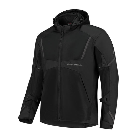 Blouson moto été homme noir ventilé homologué CE AA avec protections et veste de pluie
