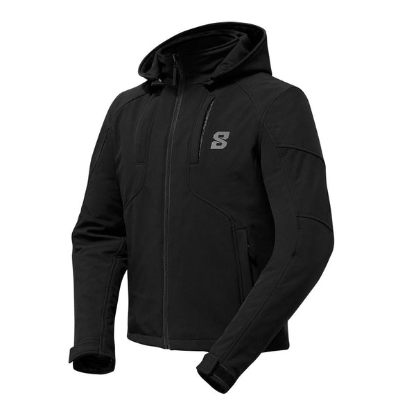 Blouson Moto Homme Mi-Saison et Hiver en Polyester Noir
