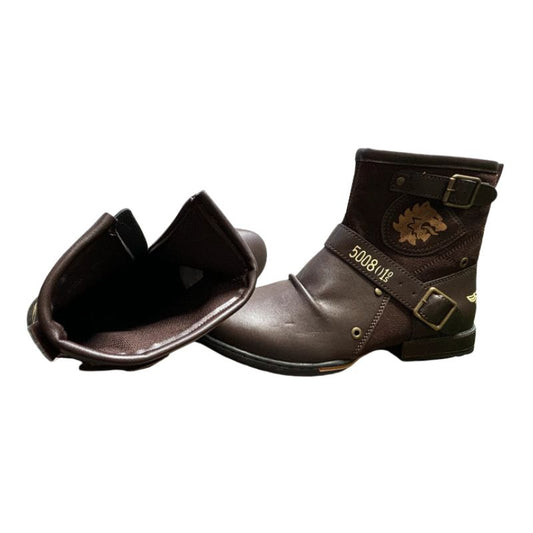 Botte-biker-marron-cuir