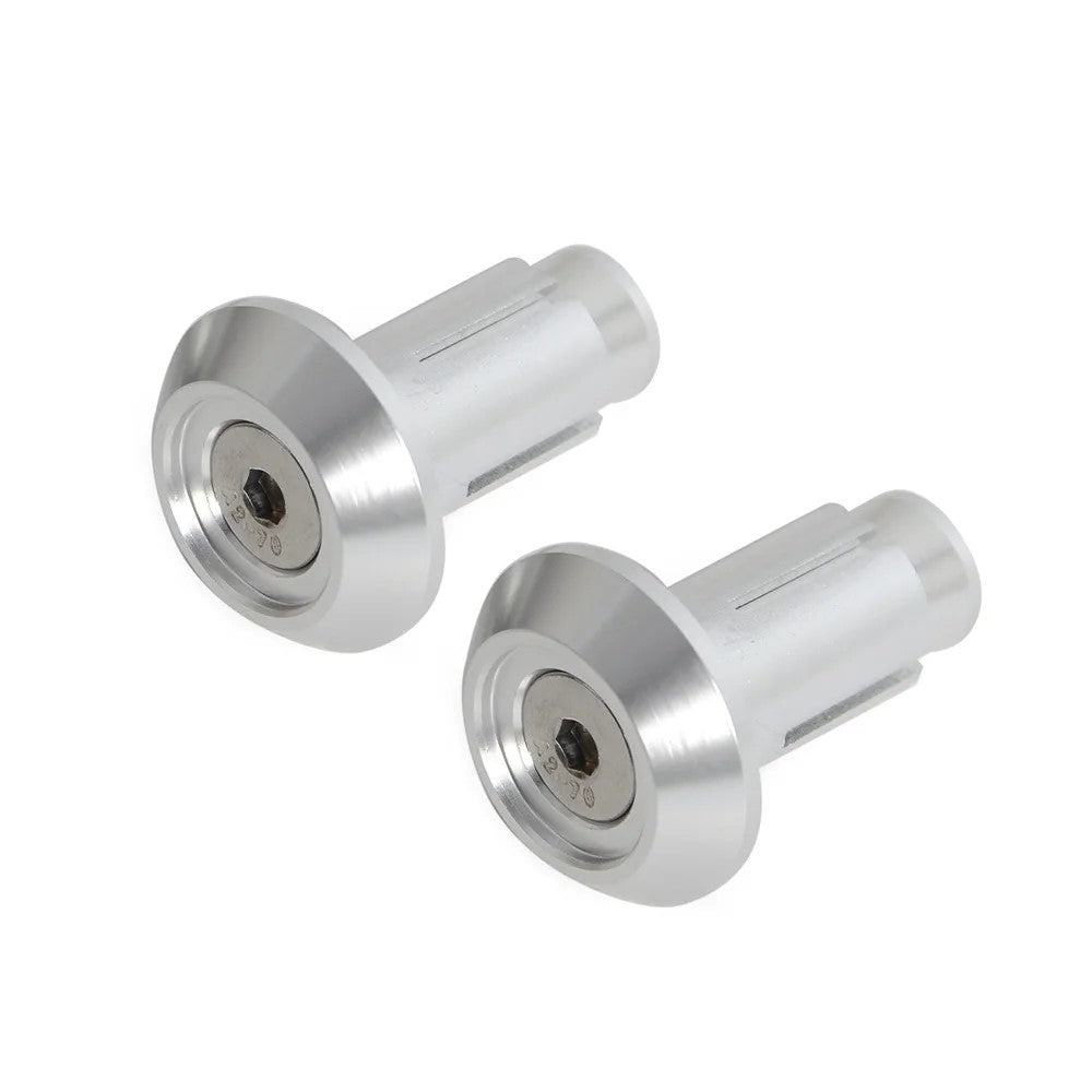 Bouchons de guidon moto aluminium 22mm universels argenté