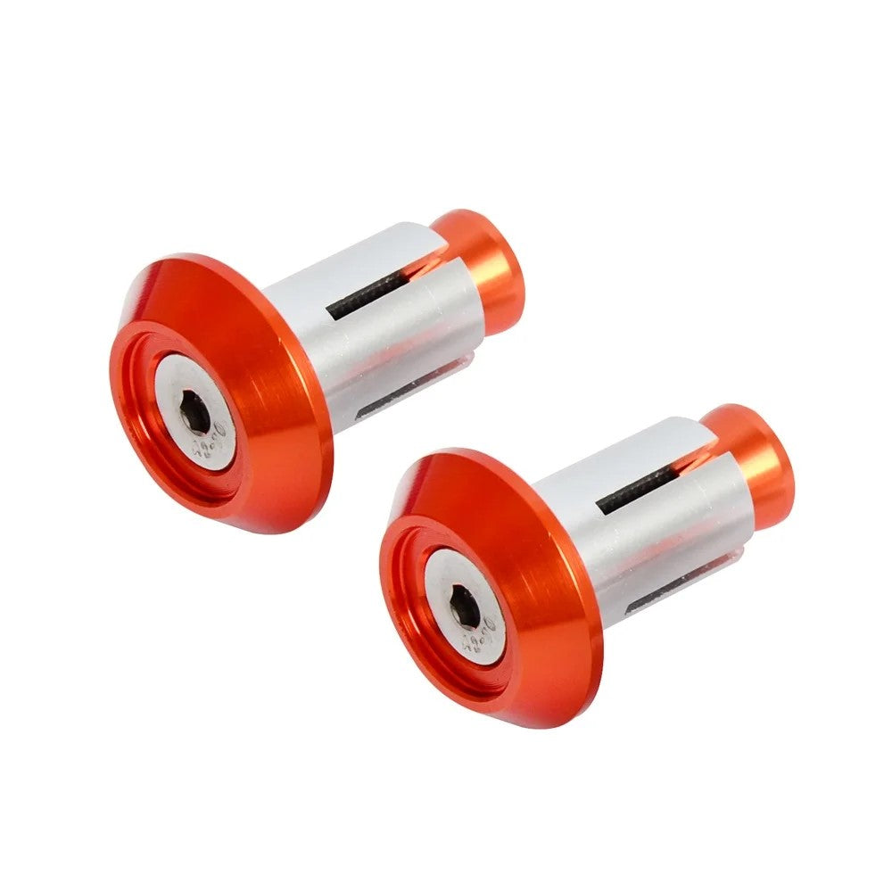 Bouchons de guidon moto aluminium 22mm universels orange