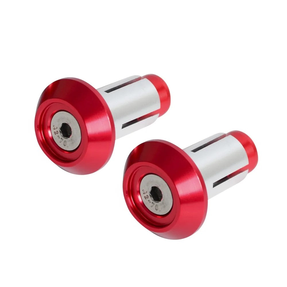Bouchons de guidon moto aluminium 22mm universels rouge