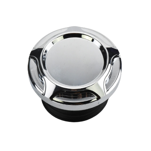 Bouchon d’essence moto chromé brillant avec design rond moderne