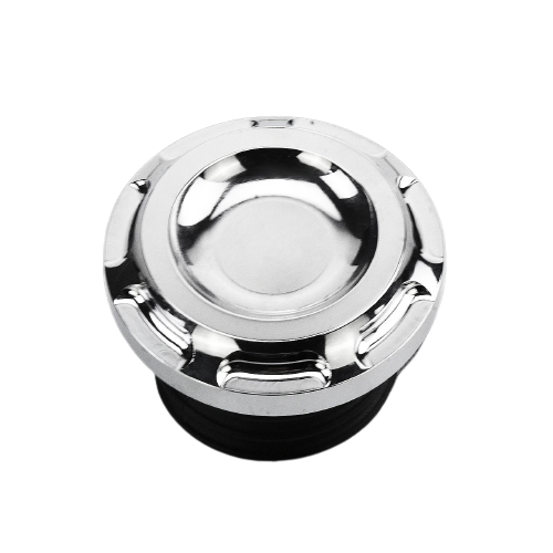 Bouchon de réservoir moto chromé brillant au design classique et épuré