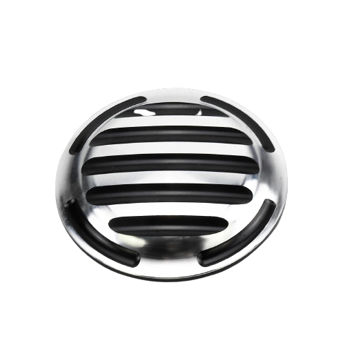 Bouchon de réservoir moto effet grille chromé, look rétro custom