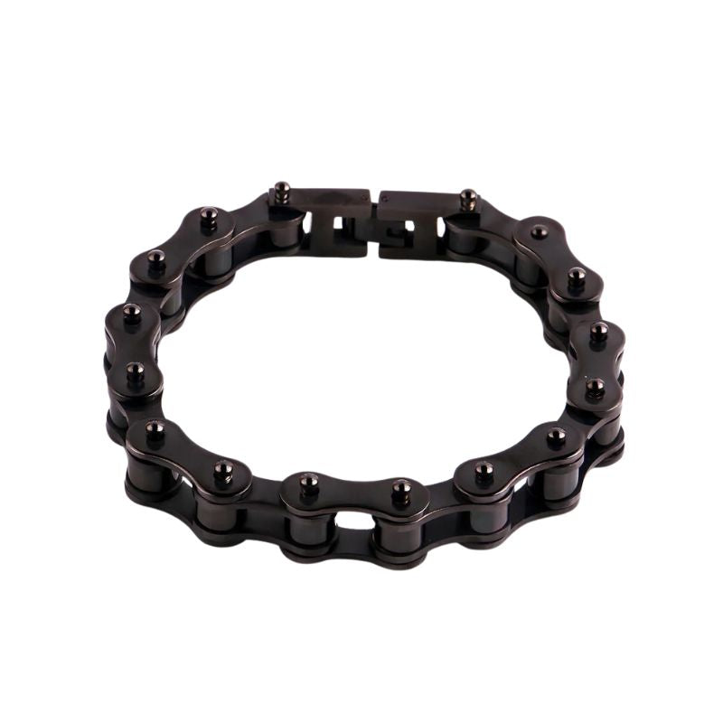 Bracelet biker homme en chaîne de moto noir, accessoire stylé pour motard