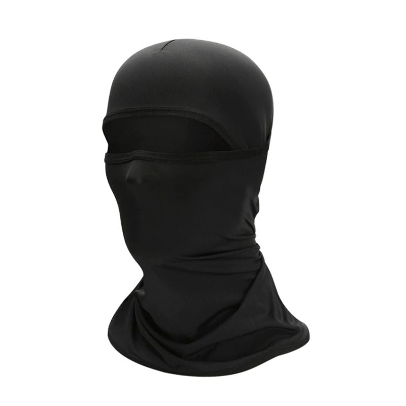 Cagoule de moto noire pour motard, protection intégrale contre le vent et le froid