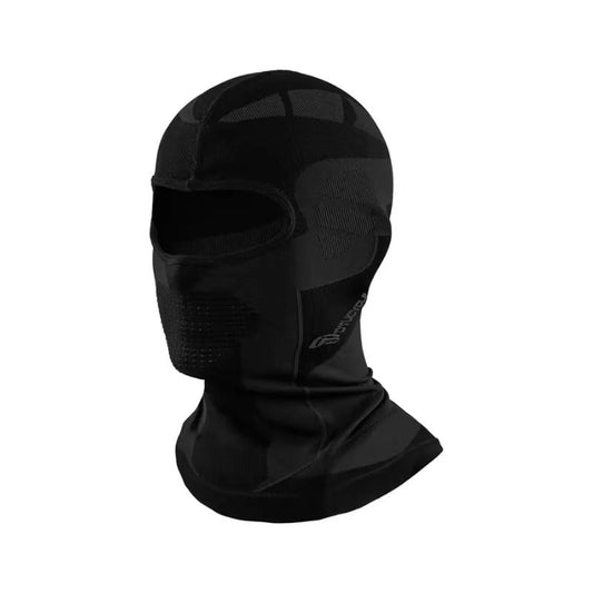 Cagoule moto 3D noire respirante et ajustée pour motard sportif