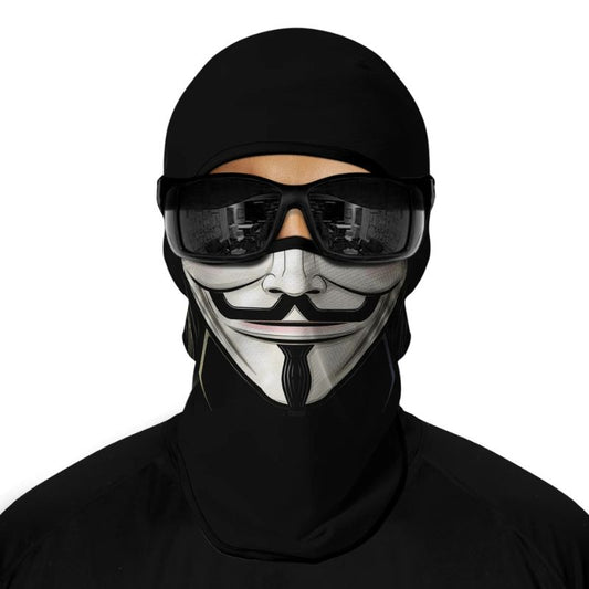 Cagoule moto Anonymous noire avec masque imprimé stylisé