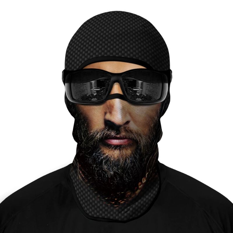 Cagoule moto Badass Men avec motif barbu réaliste pour motards audacieux