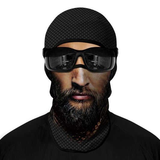 Cagoule moto Badass Men avec motif barbu réaliste pour motards audacieux