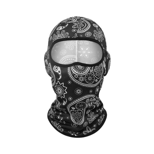 Cagoule moto motifs tribal noir et blanc pour motards urbains