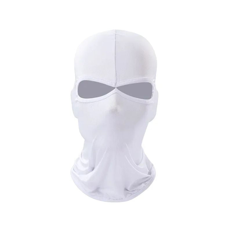 Cagoule moto blanche en polyester respirant pour motard touring