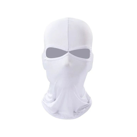 Cagoule moto blanche en polyester respirant pour motard touring