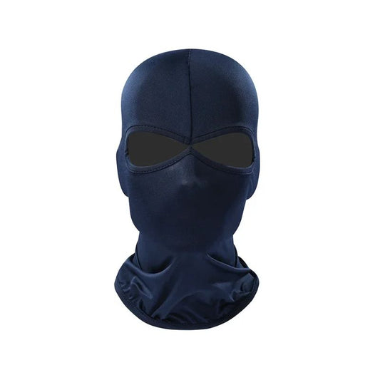 Cagoule moto bleu marine en polyester respirant pour motard touring