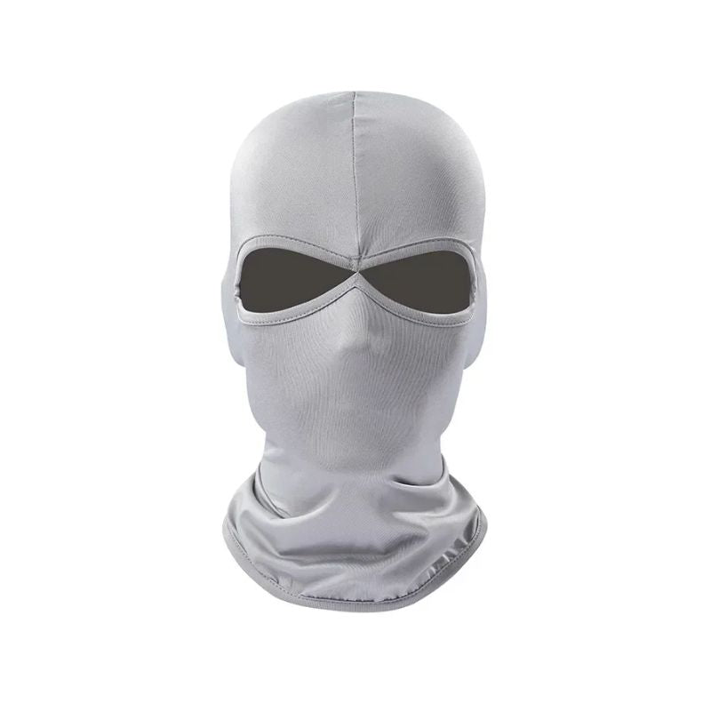 Cagoule moto gris clair en polyester respirant pour motard urbain